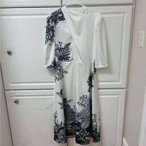 Chic Monochrome Floral Midi Dress